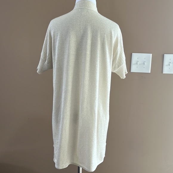 New York & Company gold shimmer cardigan - Picture 4 of 8